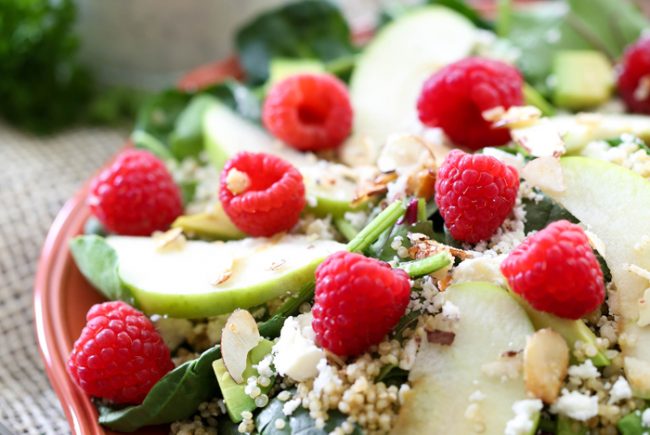 Apple Raspberry Quinoa Salad