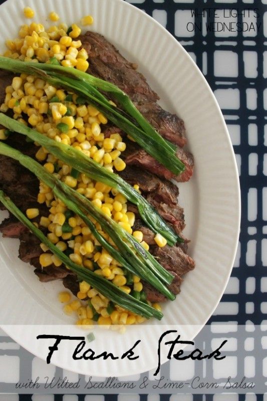 Flank Steak with Wilted Scallions and Lime-Corn Salsa