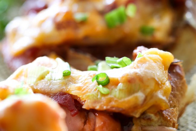 Man Pleasing BBQ Bacon Ham French Bread Pizza