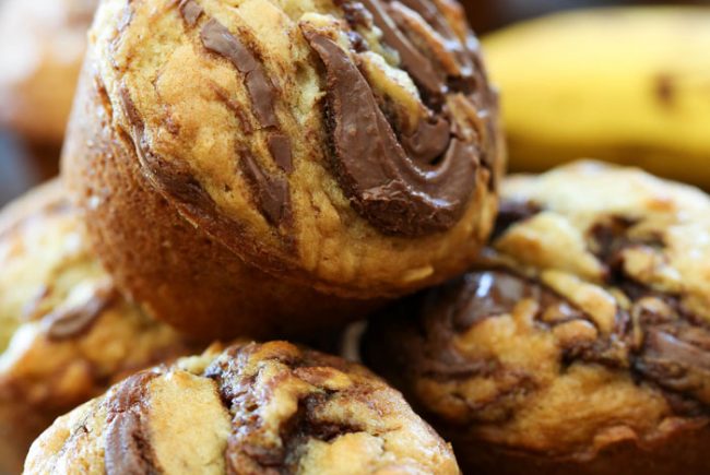 Nutella Banana Oat Muffins