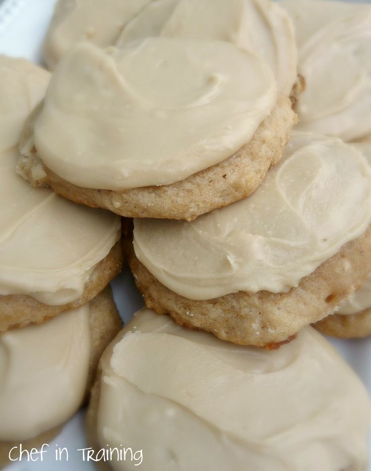 Applesauce Cookies with Caramel Frosting