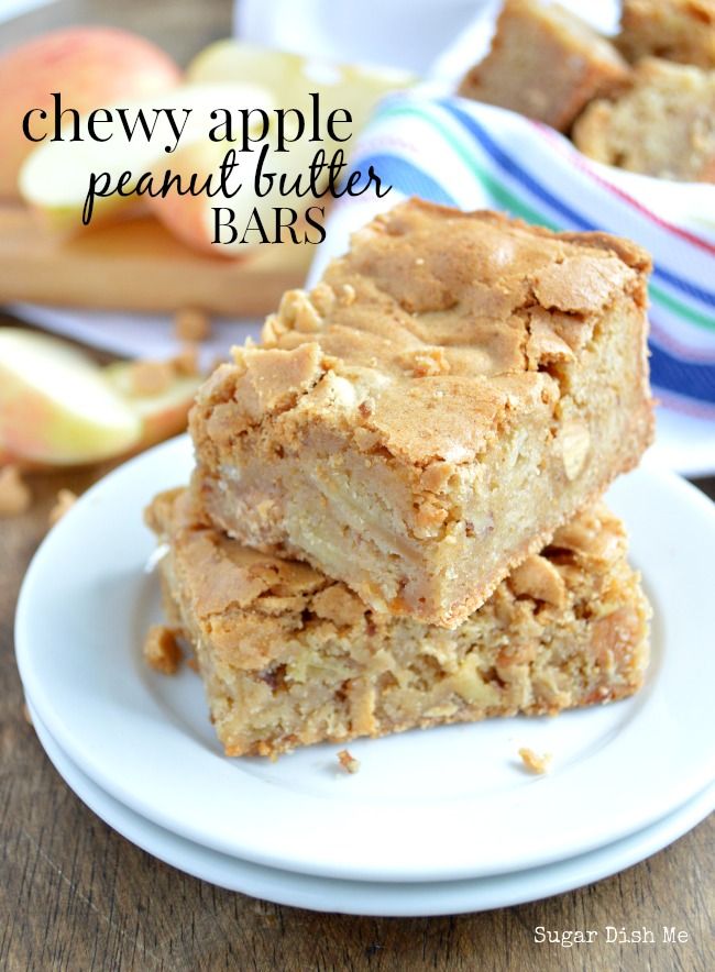 Chewy Apple Peanut Butter Bars