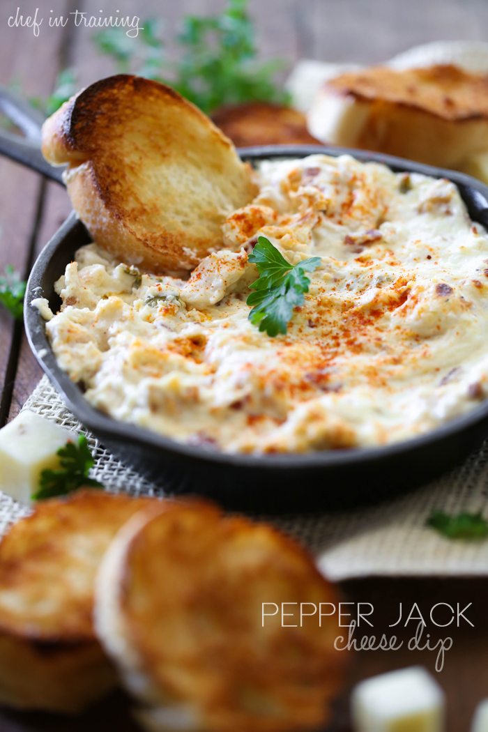 Pepper Jack Cheese Dip from chef-in-training.com …This Dip is the perfect blend of heat and cool! It is the hit of the party!