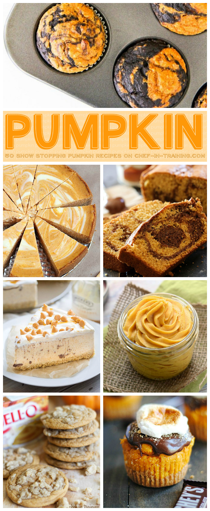 50 Show Stopping Pumpkin Recipes on chef-in-training.com …SO many great and yummy pumpkin recipes to choose from for fall!