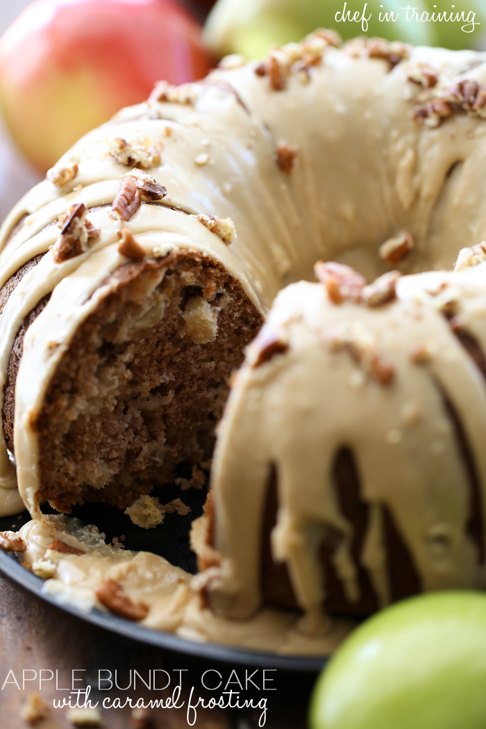 Apple Bundt Cake with Caramel Frosting... a delicious fall treat with a great caramel apple flavor!