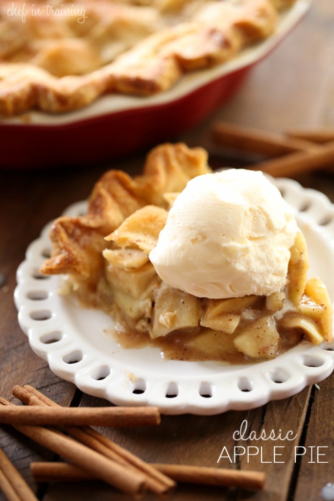 Classic Apple Pie from chef-in-training.com ...This pie is delicious! The right amount of tart and sweet and always a hit with the crowd!
