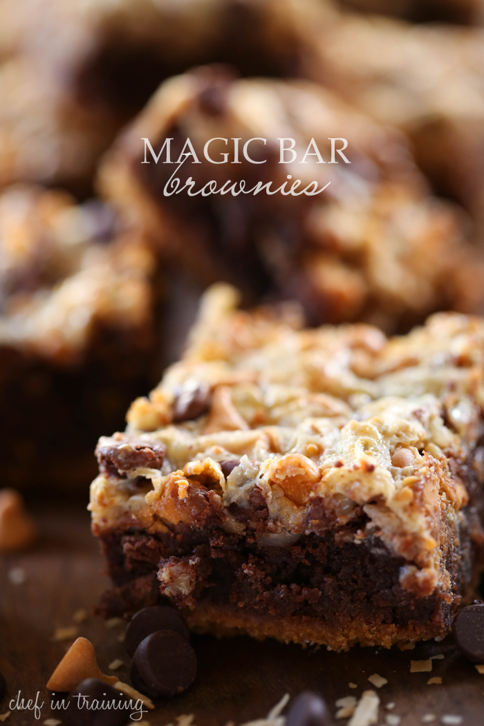 Magic Bar Brownies from chef-in-training.com ...Oh. My. HECK! These brownies are some of the BEST that I have had! So many amazing flavors and textures layered into one fabulous brownie! A must make recipe for sure!