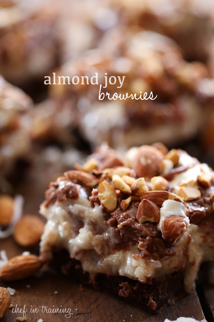 Almond Joy Brownies from chef-in-training.com ...Everything you love about Almond Joys- layered into one delicious brownie! These are incredible!
