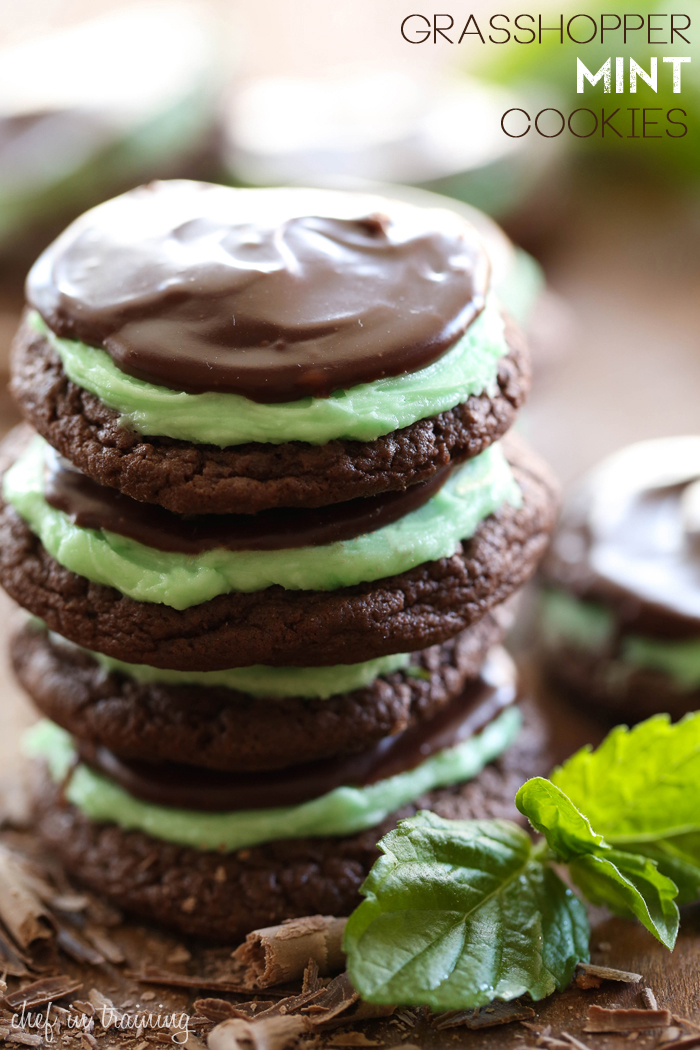 Grasshopper Mint Cookies from chef-in-training.com ...These cookies are soft, chewy and delicious! The mint flavor is the perfect flavor for the holidays and cookie exchanges!