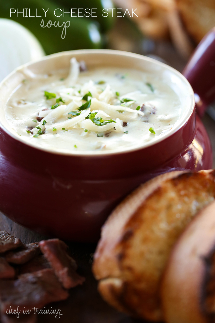 Philly Cheese Steak Soup from chef-in-training.com ...This soup is outrageously delicious and flavorful!