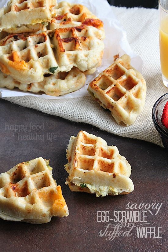 Savory Egg Scramble Stuffed Waffles