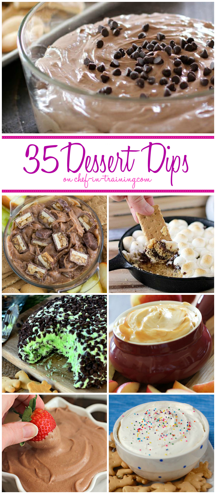 35 Amazing Dessert Dips on chef-in-training.com ...The perfect way to indulge in something sweet! Each of these dips sounds amazing!