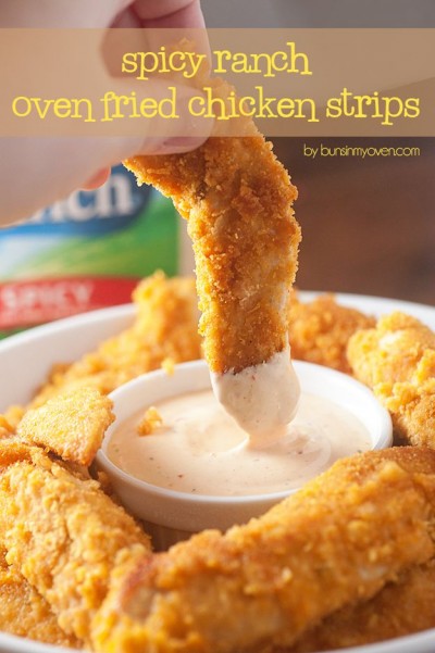 Spicy Ranch Oven Fried Chicken Strips