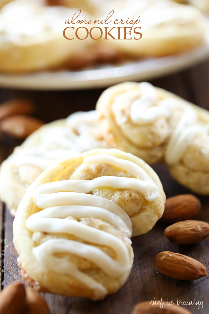 Almond Crisp Cookies from chef-in-training.com ...These cookies are so simple and the perfect quick sweet tooth fix! They are delicious!
