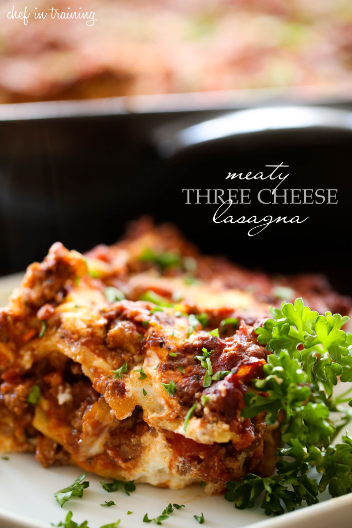 Meaty Three Cheese Lasagna... this is honestly THE BEST lasagna I have ever tried! The flavors are incredible!