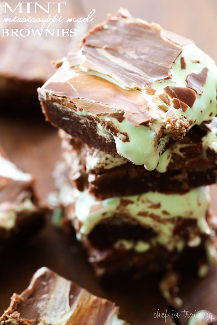 Mint Mississippi Mud Brownies... These brownies are ooey gooey and absolutely delicious!