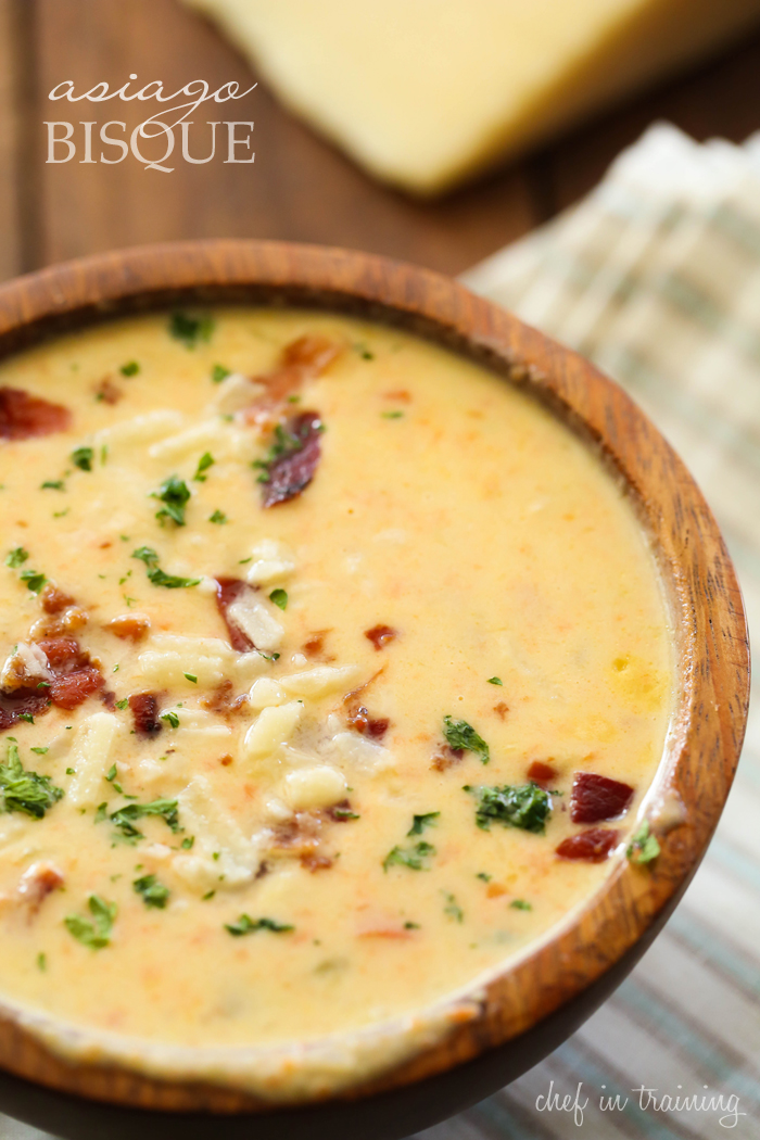 Asiago Bisque... This soup is unbelievably delicious! It is so flavorful, delicious and unique! It will quickly become a new favorite!