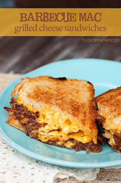 Barbecue Mac Grilled Cheese Sandwiches