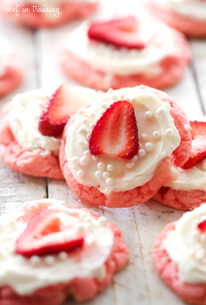 Strawberry Cake Cookies... These cookies are SUPER easy and soft. They have such a fun and delicious flavor!