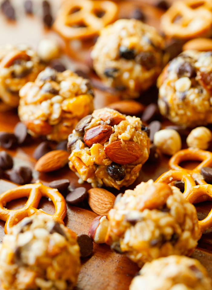 Trail Mix Energy Bites... These are SO easy to make and are a healthy and delicious snack to have on hand! 