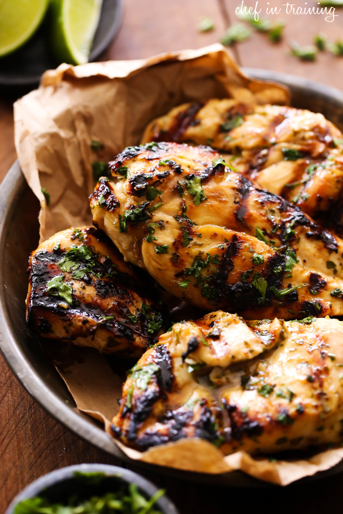 Cilantro Lime Grilled Chicken... This chicken is sweet, citrusy and has a refreshing taste! It is sure to be a hit on the grill!