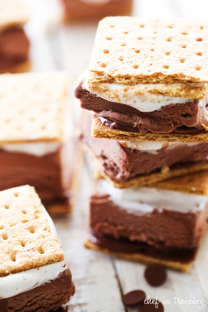 S'more Ice Cream Sandwiches... these are the PERFECT summer treat! Easy, tasty and a family favorite!