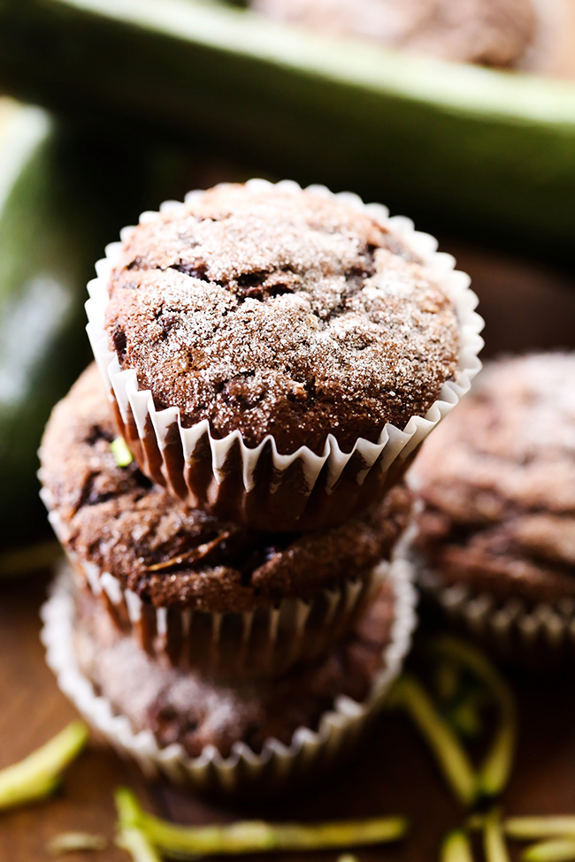 Chocolate Zucchini Banana Muffins... these muffins are seriously AMAZING! The texture and flavor are PERFECTION!