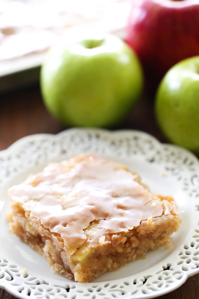 Caramel Apple Sheet Cake... this cake is perfectly moist and has caramel frosting infused in each and every bite! It is heavenly!