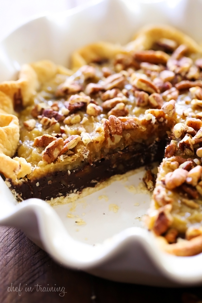 German Chocolate Pie... silky smooth chocolate, coconut pecan topping  come together to make one incredible pie!