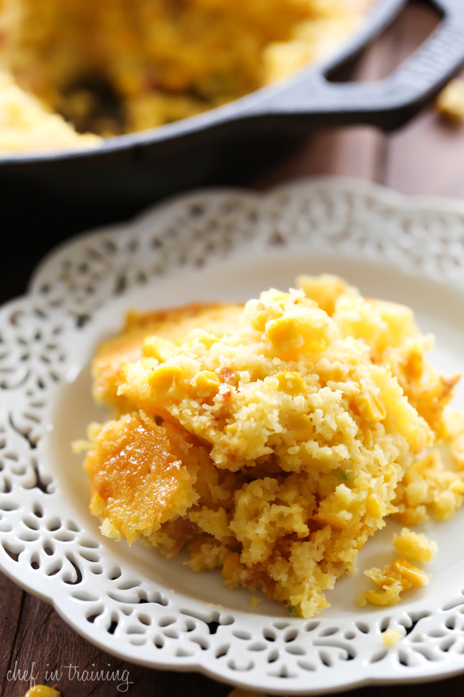 Sweet Corn Jalapeño Bacon Spoon Bread... This recipe is absolutely AMAZING! It makes such a flavorful and delicious side dish that will quickly become a new family favorite! The texture and taste are amazing!
