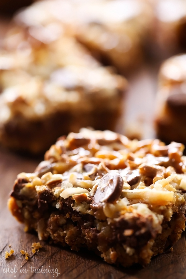 Caramel Pretzel Magic Bars... These are ooey, gooey, salty and sweet! The flavor and texture are amazing! The pretzel brings such a fun and exciting element to a classic recipe and the caramel addition is perfection!