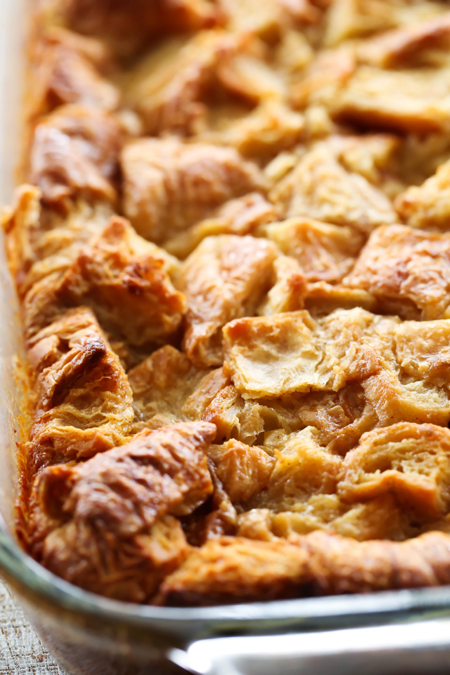 This recipe is easily the BEST bread pudding I have ever made! The flavor is absolute perfection! The croissants provide a buttery flakey texture that just melts in your mouth. The caramel Buttermilk Syrup that is poured over the top of the bread pudding truly completes the dish!