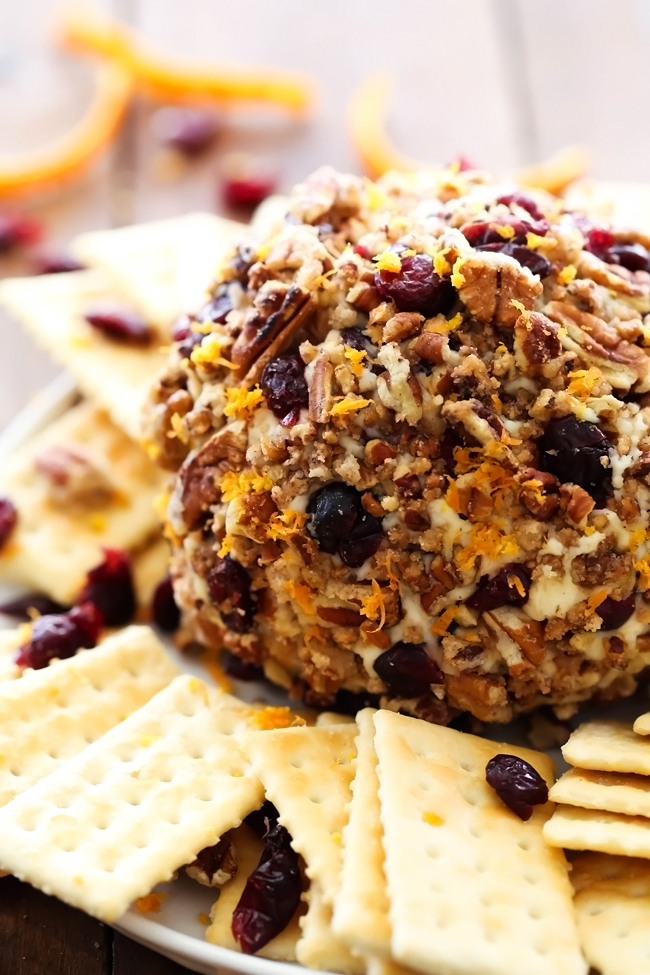 Cranberry Orange Cheese Ball... This recipe is PERFECT for the holidays! Packed with delicious seasonal flavor, this appetizer is absolutely delicious and super simple to make! It will quickly become a new favorite!