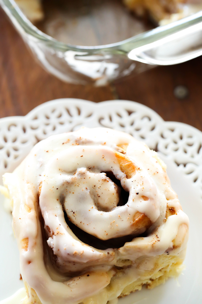 Eggnog Cinnamon Rolls... These cinnamon rolls are absolutely DELICIOUS and perfect for the holidays! The bread is soft and they are ooey gooey perfection. The Eggnog Frosting on top is absolutely heavenly and a fantastic addition to the rolls!