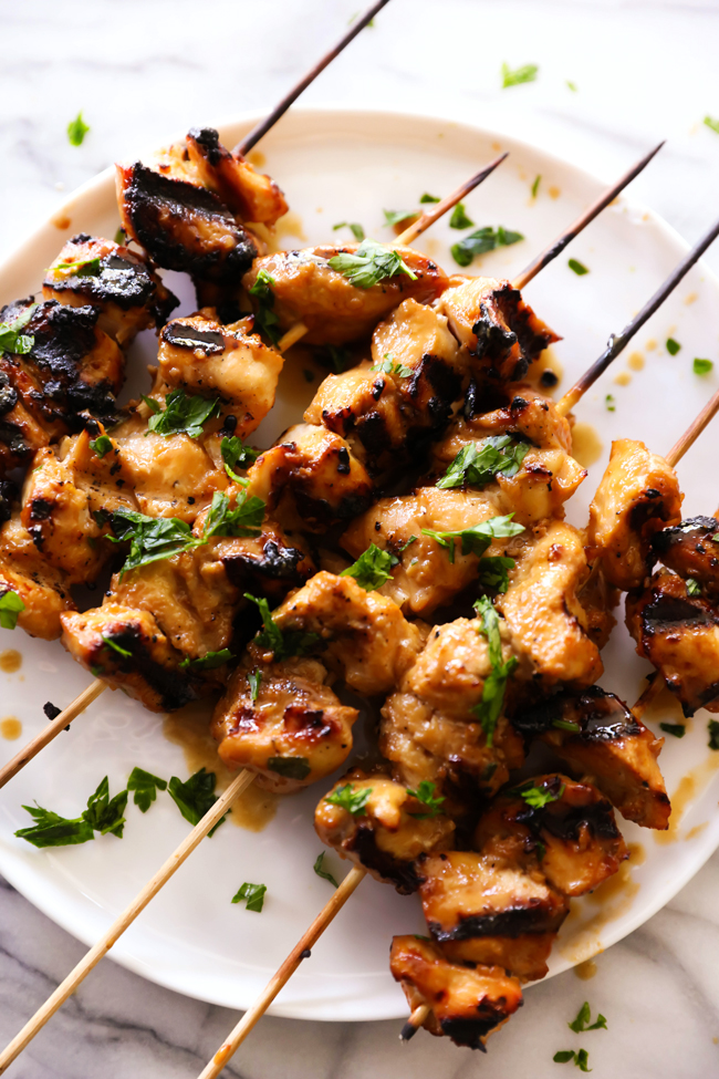 These Korean Chicken Skewers make for an easy and tasty meal. Delicious marinated chicken is grilled to perfection with a refreshing flavor.