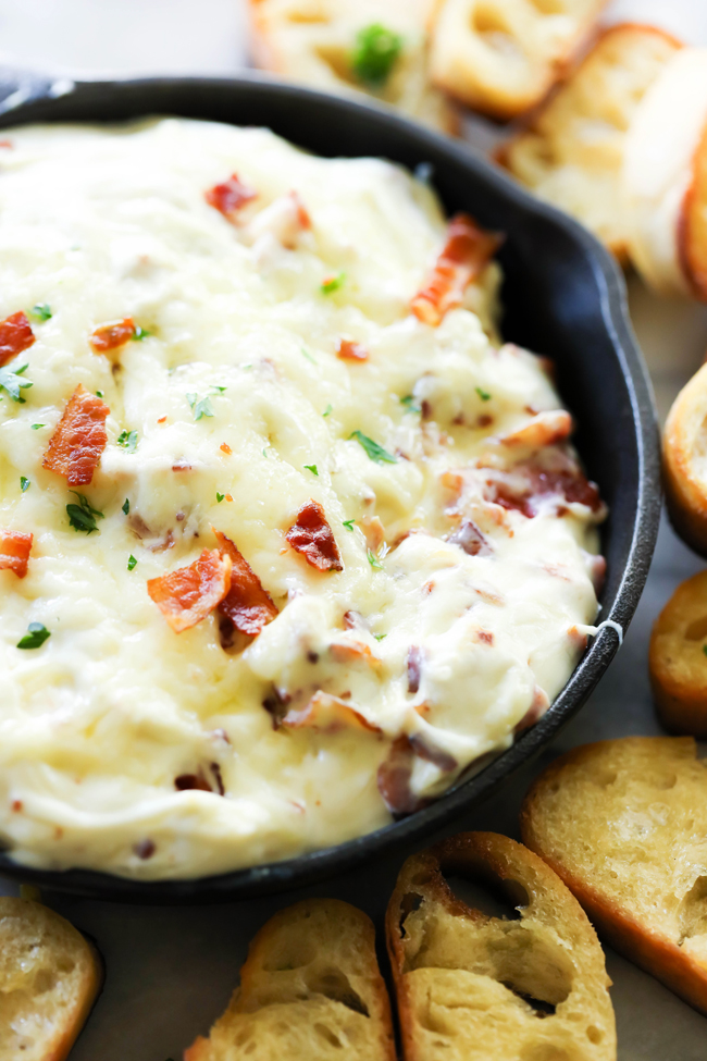 This Asiago Cheese Dip is loaded with cheesy goodness! The flavor is amazing and it is so simple to make! Great for parties and get togethers!