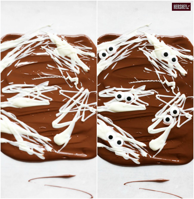 This HERSHEY'S Halloween Spider Bark is a must make this Halloween Holiday. This is a recipe the whole family will enjoy creating and eating together. It is perfect for parties and gifts and is as cute as it is delicious! sponsored by HERSHEY'S