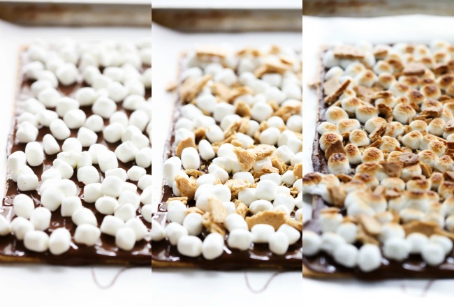 This HERSHEY'S KISSES S'more Bark could not be easier to make! This recipe is so delicious and perfect for a quick snack. It tastes just like the beloved s'more; only it is made in the comfort of your own kitchen. #sponsored HERSHEY'S Chocolate