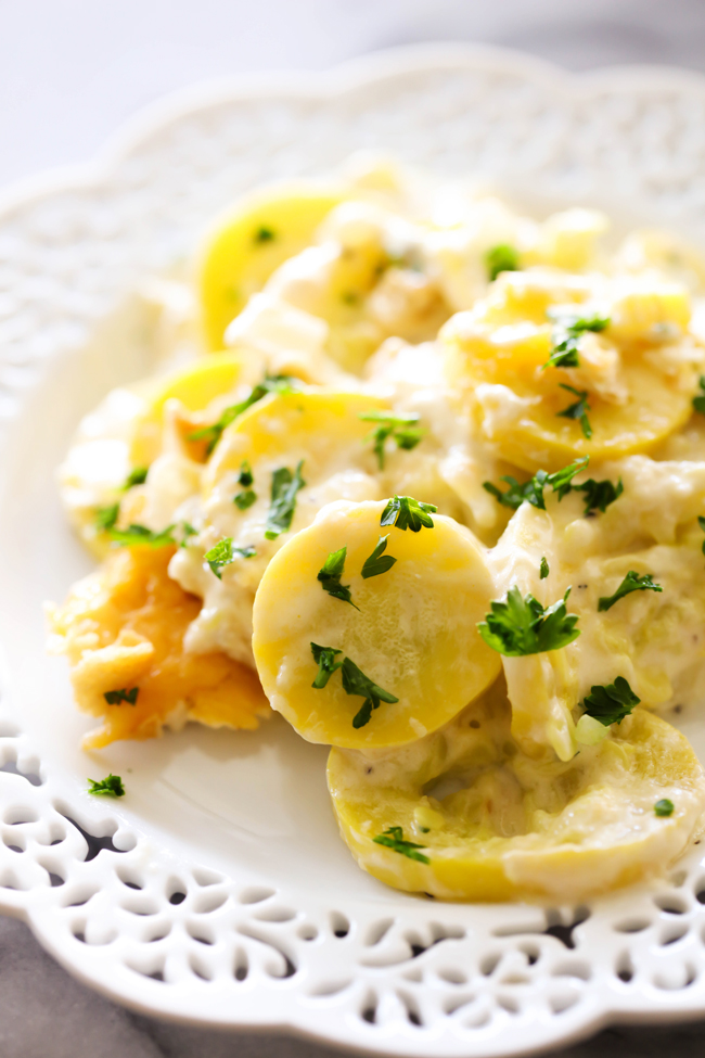 This Creamy Yellow Squash Casserole is such a wonderful side dish loaded with flavor. It goes wonderfully with almost any meal.