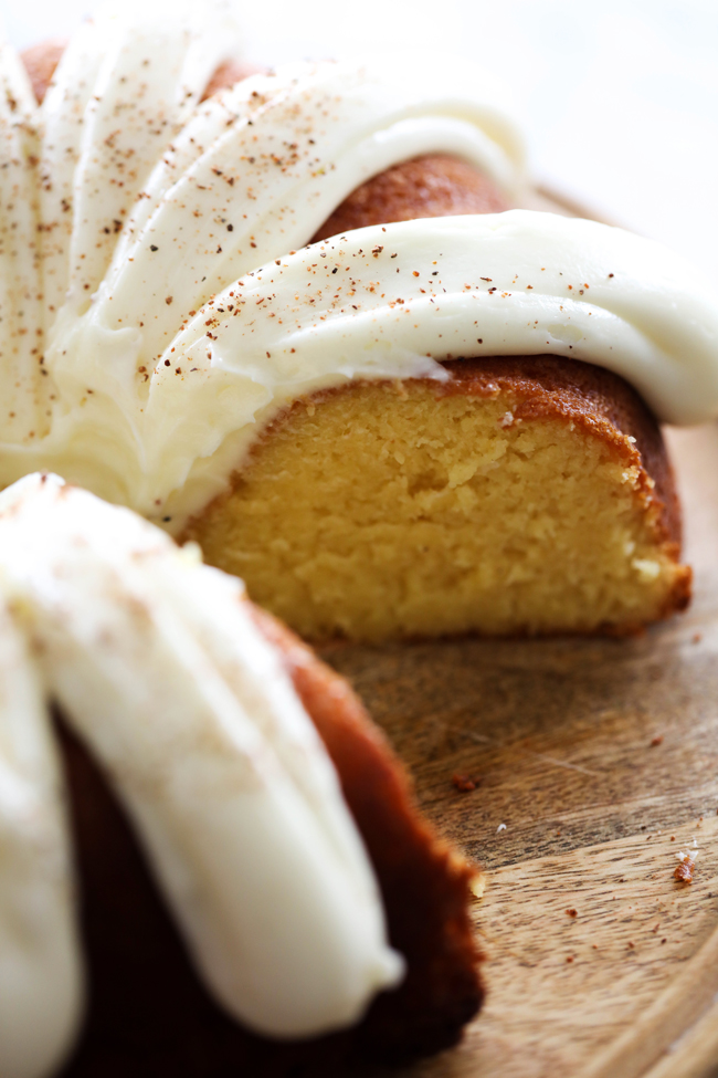 This Eggnog Bundt Cake is perfect for the holidays! This cake is moist and simple. It will be one dessert you want to make over and over again!