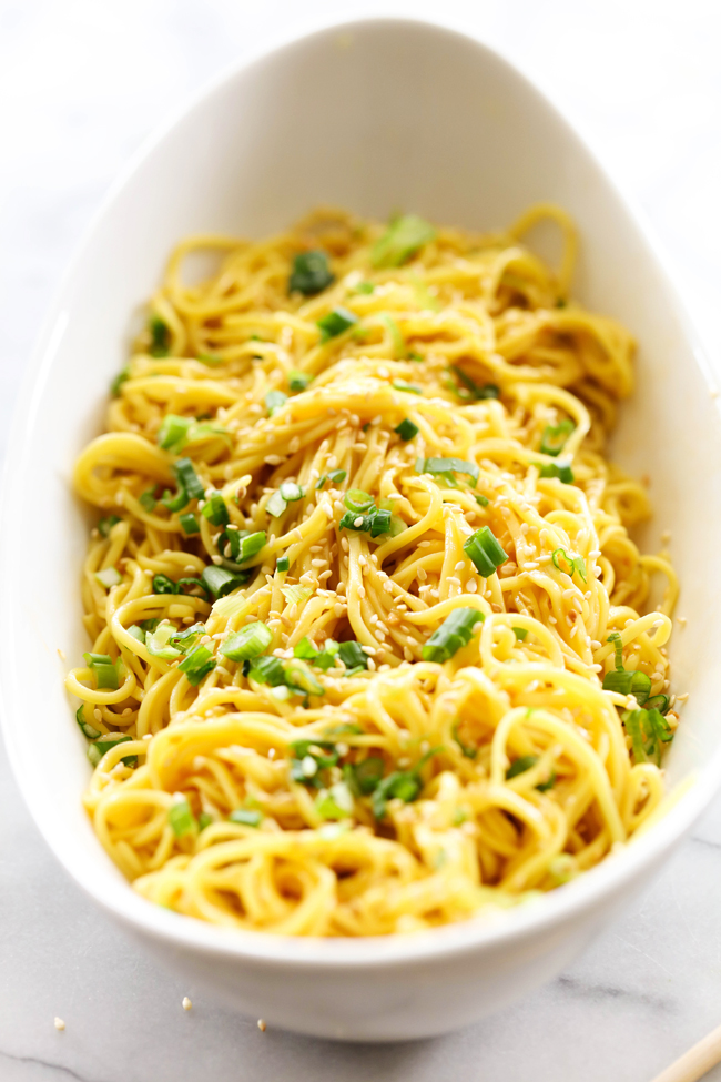 These Easy Sesame Noodles are a wonderful side dish. For such a simple side dish, they have a lot of delicious flavor packed in and are sure to be a hit at the dinner table!