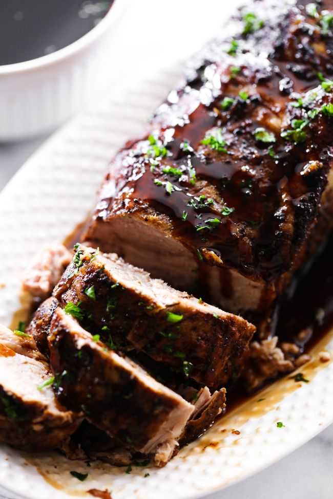 This Slow Cooker Balsamic Glazed Pork Tenderloin is out of this world! The glaze will be one of the best things you ever eat! This recipe tastes like something you would order at a fancy restaurant. It is definitely a new family favorite.
