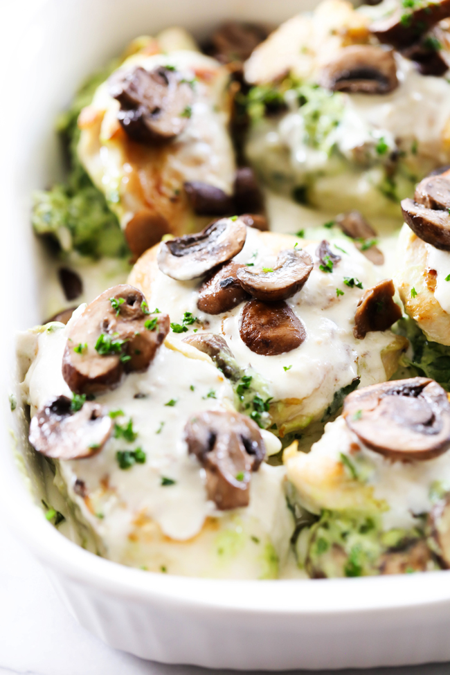 This Spinach Mushroom Stuffed Alfredo Chicken is a keeper. It is loaded with flavor and incredible ingredients and will become a new dinner staple.