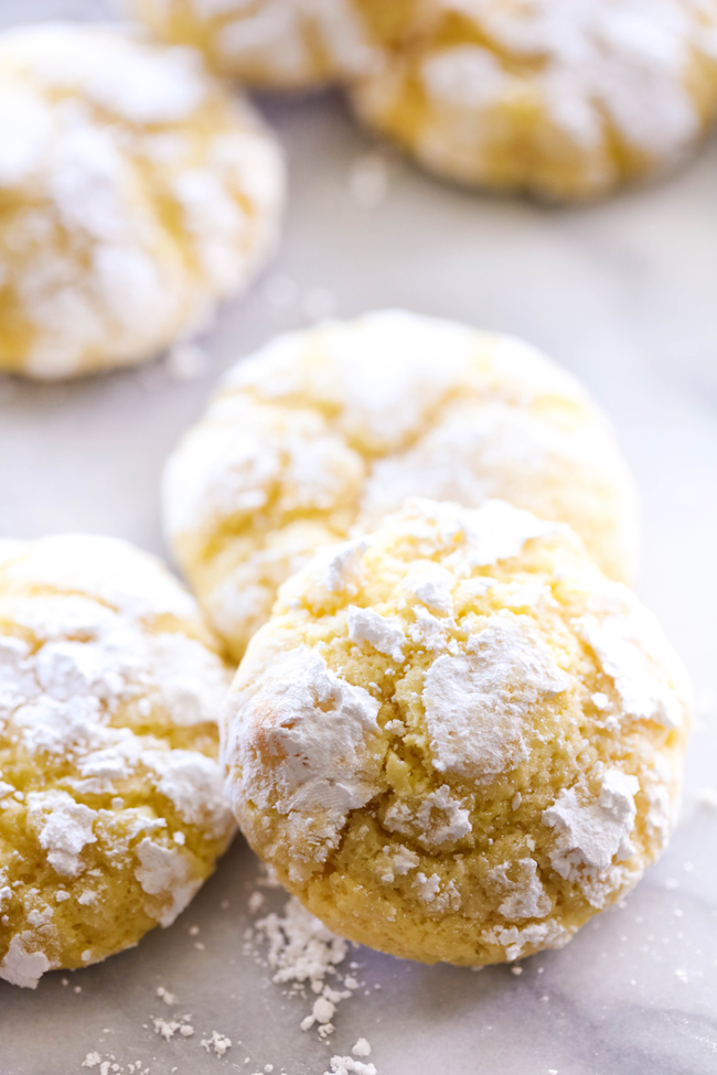 These Lemon Crinkle Cookies are perfect for a light, sweet and refreshing flavor. They are made from scratch and are so soft and delicious! This will become and instant new favorite!