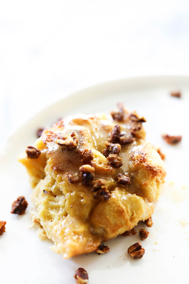 This Caramel Overnight French Toast Casserole is filled with a caramel taste and topped with the most delicious brown sugar syrup. This is a great breakfast to serve up for your family! It is a new family favorite!