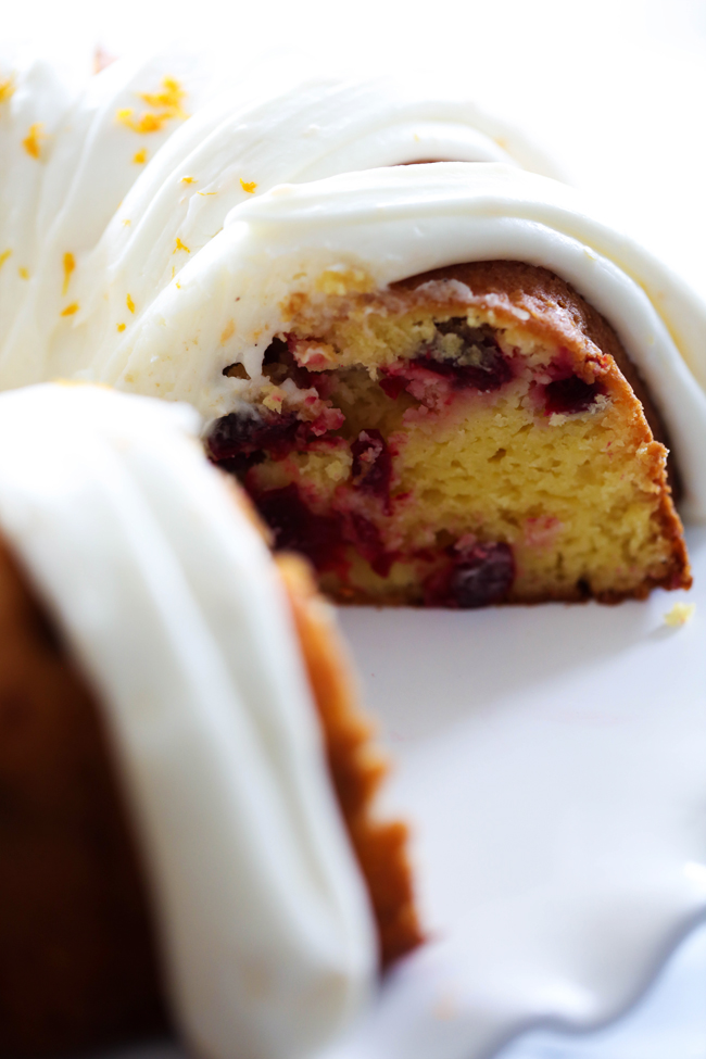 This Cranberry Orange Bundt Cake is the perfect holiday treat! This cake is so moist and the flavor is spectacular. This is sure to be a show stopper at your holiday gatherings!
