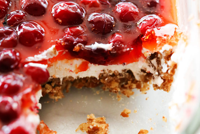Orange Cranberry Pretzel Jello Dessert