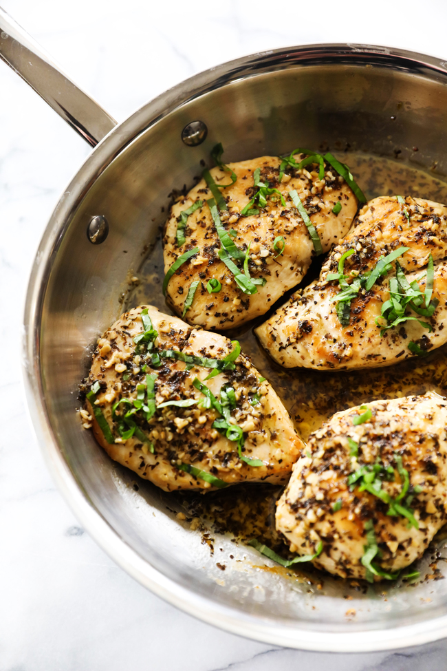 This Skillet Butter Lemon Herb Chicken is loaded with a delicious butter garlic herb flavor and so simple to make. The chicken is so tender and juicy. This meal is a new family favorite!