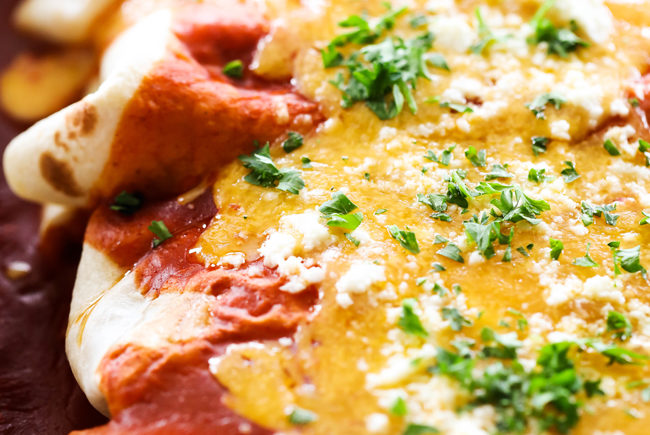 Smothered Bean and Cheese Burritos