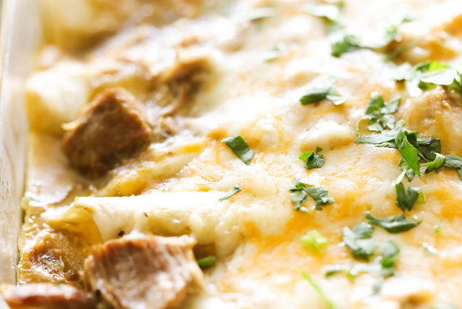 Chile Verde Pork Enchiladas